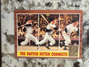 1997 Topps MLB reimpresión conjunto tarjeta NY YANKEES MICKEY MANTLE SWITCH HITTER #34 - Imagen 1 de 1