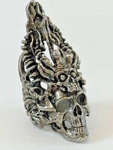 AXEL STOCKS SIGNED SKULL HEADDRESS RING SIZE 7 - Picture 1 of 9