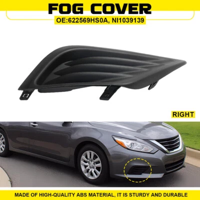 RH Fog Light Cover Lamp Front Right Side For 2018 2016-2017 Nissan Altima BLACK1 Foto 1 de 4
