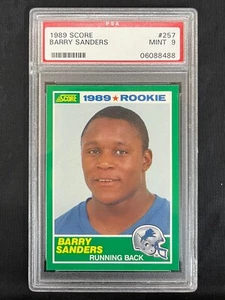 1989 Score Barry Sanders Lions #257 PSA 9 COMME NEUF - Photo 1/2