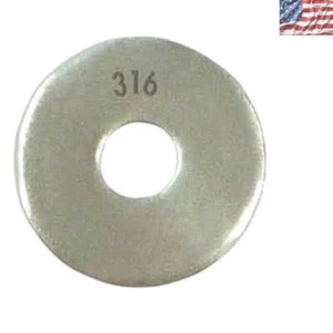 316 Stainless Steel Flat Washer Set, 50 Pack, 3/8" Hole, Corrosion-Resistant - Picture 1 of 3