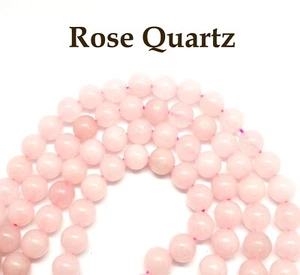 Semi Precious Gemstone Beads Rose Quartz Craft Stones - Various sizes available - Picture 1 of 13