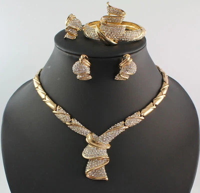 Fashion Women 18K Gold Plated Africa Dubai Wedding Party Necklace Jewelry Set - Image 1 of 4