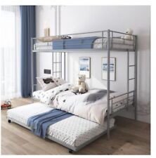 Metal Twin Over Twin Bunk Beds with Trundle Bed, Twin Bunk Beds for Kid