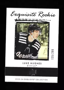 LUKE HUGHES RC 2023-24 NERO DIAMANTE SQUISITO ROOKIE/299 MAGLIA NUOVA DEVILS - Foto 1 di 2