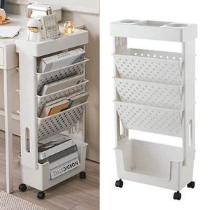 5-stufiges Bücherregal mit Rollen, beweglicher Bücherregalwagen, funktionaler DE - Bild 1 von 9