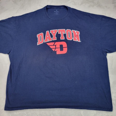 University Dayton Flyers Shirt Men XXXXL Blue Team Sport Crew UD Adult 4XL Cover