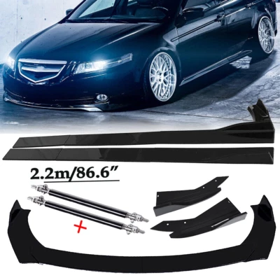 Front Bumper Lip Spoiler Splitter Glossy Black Extension For Acura TSX Body Kits - Image 1 of 4