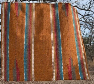 Southwestern style woven striped rug 30x32" - Picture 1 of 2