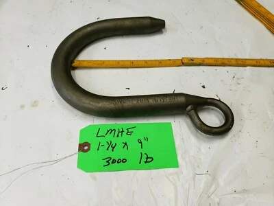 LMHE 3000-lb Steel Foundry Lifting J-Hook 1-1/4"  x 9" Reach MADE USA - Image 1 of 4