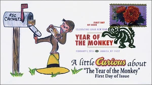 2016, Year of the Monkey, FDC, Digital Color Postmark, Lunar New Year, 16-044 - Picture 1 of 1