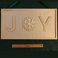 Large Elegant Unfinished 3D Wood Sign saying "Joy"