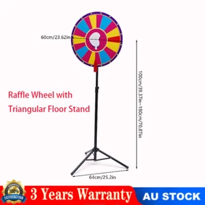 24" Raffle Wheel+Triangular Floor Stand Adjustable Height Spinning Game 18 Grids - Picture 1 of 13
