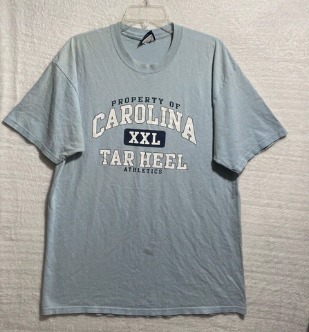 Carolina Tar Heels Shirt Mens Large Baby Blue AS Sports NCAA Short Sleeve Crew Cover