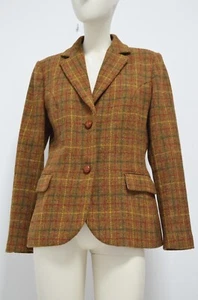Hanly Tweed Women's Blazer Jacket Brown Check _ eu 38 - Picture 1 of 7
