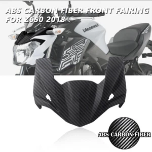 Carbon Fiber Front Nose Headlight Surround Fairing Cowl For Kawasaki Z650 17-23 - Picture 1 of 7