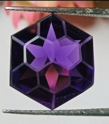 AAA Quality Amethyst Hexagon Shape 14X14X8.50MM Unique Fantasy Cut Gem - Image 1 of 4