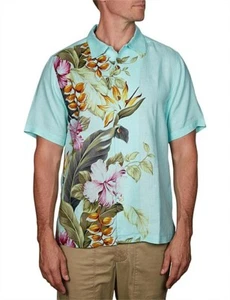 Tommy Bahama KAHUNA CASCADE Hawaiian Size S Short Sleeve Linen Shirt BNWT NWT - Picture 1 of 5