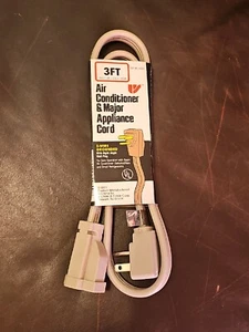 CP 3ft 14/3 Air Conditioner Major Appliances Extension Cord 15A Right Angle Plug - Picture 1 of 2