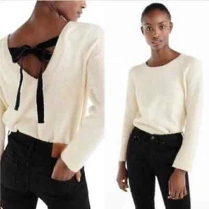 NWT J. Crew V-Back Sweater With Velvet Tie - Bild 1 von 10