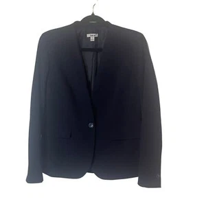 Bar III Size 4 Navy Blue Career Wear Office Viscose Blend One Button Blazer - Picture 1 of 10
