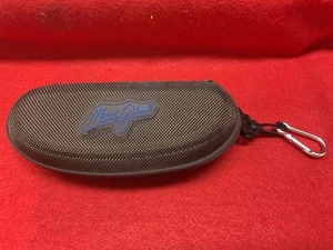 Maui Jim Sonnenbrillenetui braun Klapphülle halbhart Gürtelclip Reißverschluss Logo leer - Bild 1 von 7
