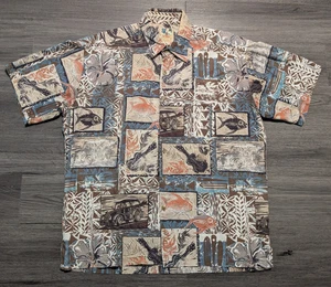 Camisa hawaiana Kahala Fish panel guitarra vagón John Severson para hombre talla grande - Imagen 1 de 5