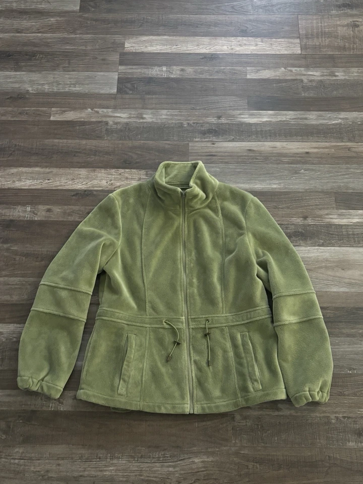 Chaqueta polar ultra suave Kristen Blake - verde oliva - cremallera completa talla grande Foto 1 de 4