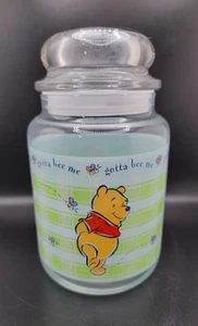 Vintage Disney Winnie Puuh Gotta Bee Me Anchor Hocking Glas/Kanister mit Deckel - Bild 1 von 12