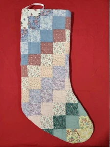 Medias de Navidad Hechas a Mano Completamente Forradas 20" Edredón Acolchado Tela Reciclada - Imagen 1 de 3