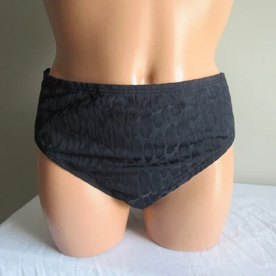 Tommy Bahama Textured Leopard Print High Waist Swim Bottom Black Small NWOT - Image 1 of 3
