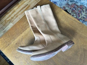 Cole Haan Tan Brown Patent Leather Calf High Boots US Size 8.5 B - Picture 1 of 6