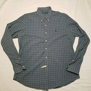Ralph Lauren Herren Button Down Hemd Größe XL blau weiß kariert kariert Baumwolle - Bild 1 von 11