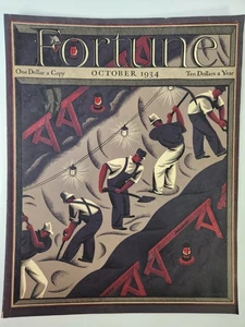 Miners Antonio Petruccelli Fortune Magazine Cover Only October 1934 Art Print - Picture 1 of 7
