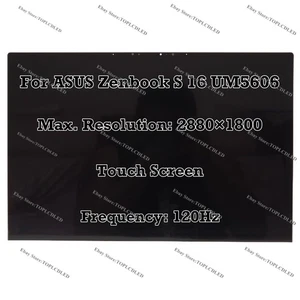 16" ASUS Zenbook S 16 UM5606KA OLED 2.8K 120Hz LCD Assembly Touch Screen Panel - Picture 1 of 7