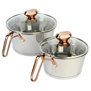 Sartenes para cocinar y agitar Wolfgang Puck de 1,5 cuartos y 3 cuartos con tapas de vidrio - Imagen 1 de 3