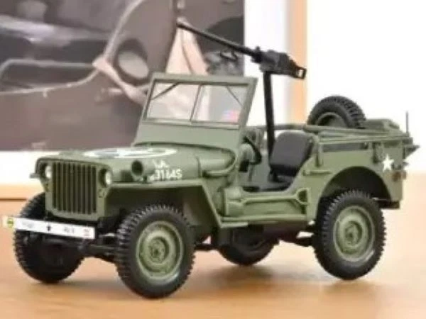 NOREV 189016 Jeep Esercito 1944 D-Day 1 18 1/18 Verde Modello Auto Diecast Nuovo