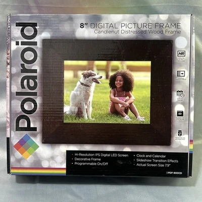 Polaroid 8" Digital Picture Frame - Candlewood Distressed Wood Frame LED HighRes - Image 1 of 4