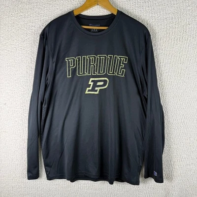 Champion Purdue Boilermakers Long Sleeve Shirt Mens 2XL Black Gold - Image 1 of 4