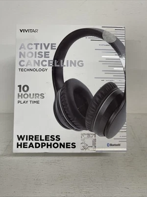 Fones de ouvido sem fio Vivitar Bluetooth cancelamento de ruído preto - Imagem 1 de 4