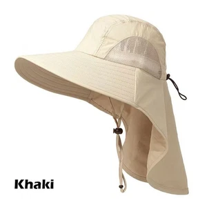 Sun Hat For Men Women with Neck Flap UPF 50+ UV Protective Hiking Fishing - Picture 1 of 14