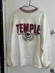 Vintage 90s Temple University Large Sweatshirt Gear For Sports White Cherry - Bild 1 von 21