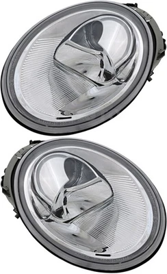 Juego de faros halógenos para Volkswagen Beetle 1998-2005 lado conductor y pasajero Foto 1 de 4