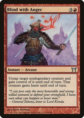 (3x) BLIND WITH ANGER - Champions of Kamigawa – MTG Magic the Gathering Card - Image 1 of 4