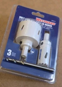 (3 Pcs) WESTWARD 29VX11 Hole Saw Kit Built in Arbor - Picture 1 of 3
