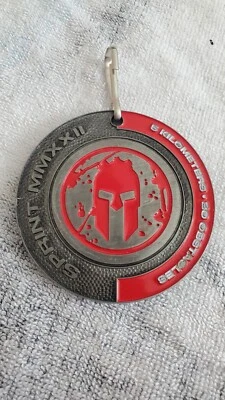 Spartan Sprint USNS 2022 Race Medal & Lanyard 5K 20 Obstacle National Series Foto 1 de 4