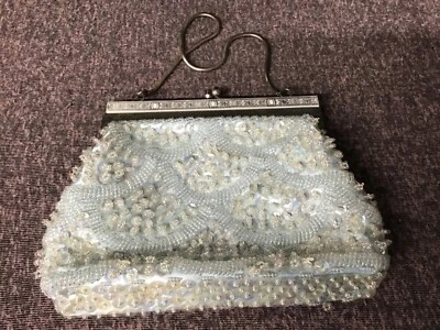 Beautiful Delill Crystal and Bead Purse Made in HongKong - Image 1 of 4