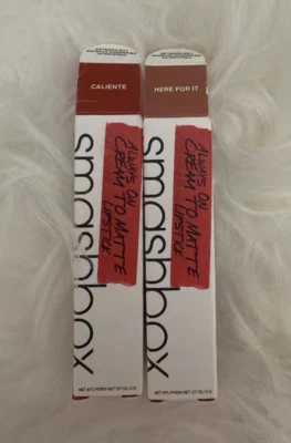 Lot of 2 SMASHBOX Here For It & Caliente Always On Cream to Matte Lipstick  - Image 1 of 4