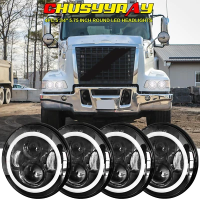 Faro LED redondo de 5,75 pulgadas 5-3/4 alto/bajo sellado para camión Volvo VHD 2001-2019 A Foto 1 de 4