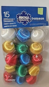 VTG Shiny Brite Satin Silk Unbreakable Decorative Ball Ornaments. 3.5" Colored. - Picture 1 of 6